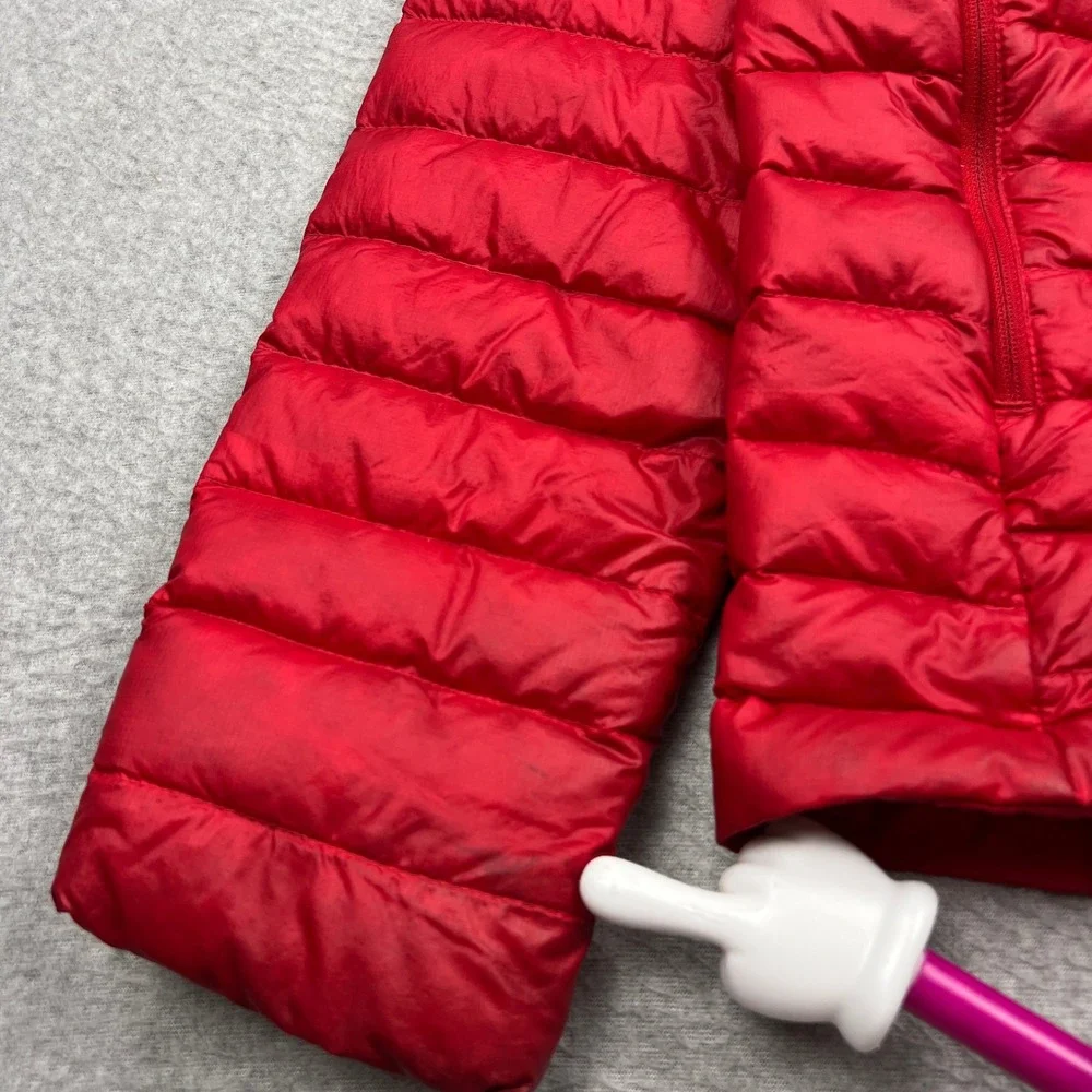 North Face Jacket Mens Large Red 800 Fill Goose Down Quilted Full Zip Puffer